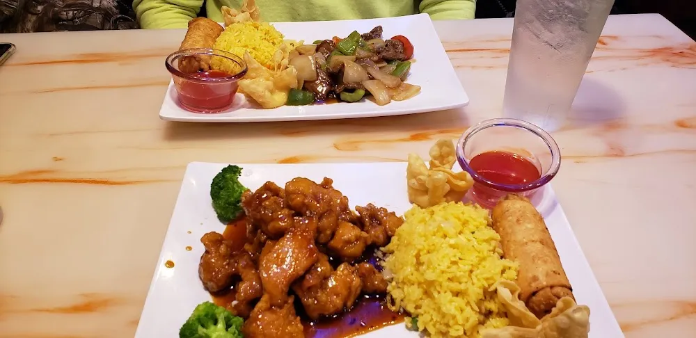 General TSO's Chicken and Pepper Steak w Onion